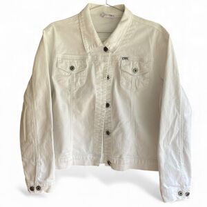 Women's Ethyl Vintage Denim Jean Jacket Bright White Size Medium Like New